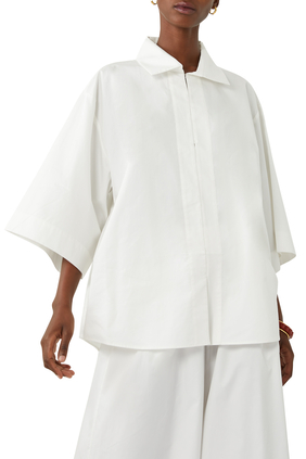 Oversized Short Sleeve Cotton Shirt